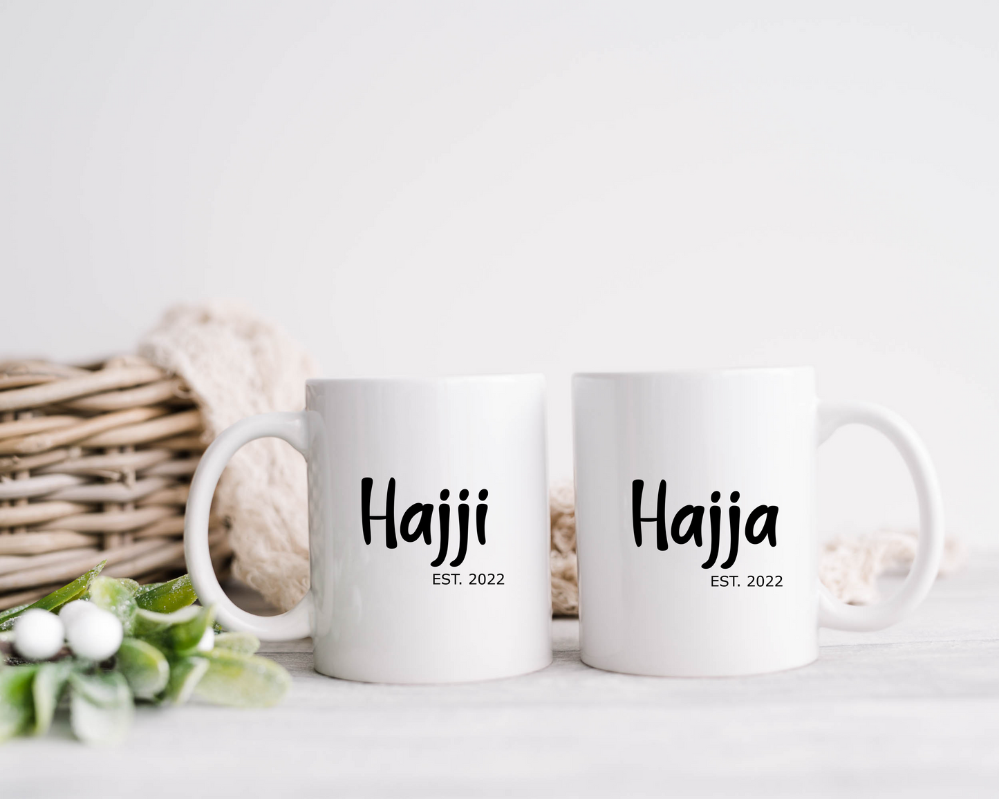Hajj couple mug set, Hajji mug, Hajja mug, Hajj mug gift set, muslim mug, hajj gift