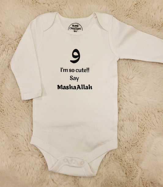 Wow I'm so cute, say Mashallah - baby bodysuit