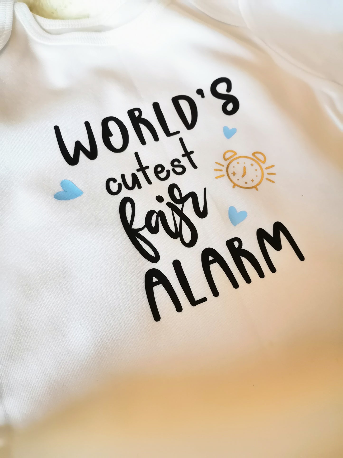 world's cutest fajr alarm onesie, muslim baby outfit, islamic baby clothes, muslim baby apparel, funny muslim baby gift