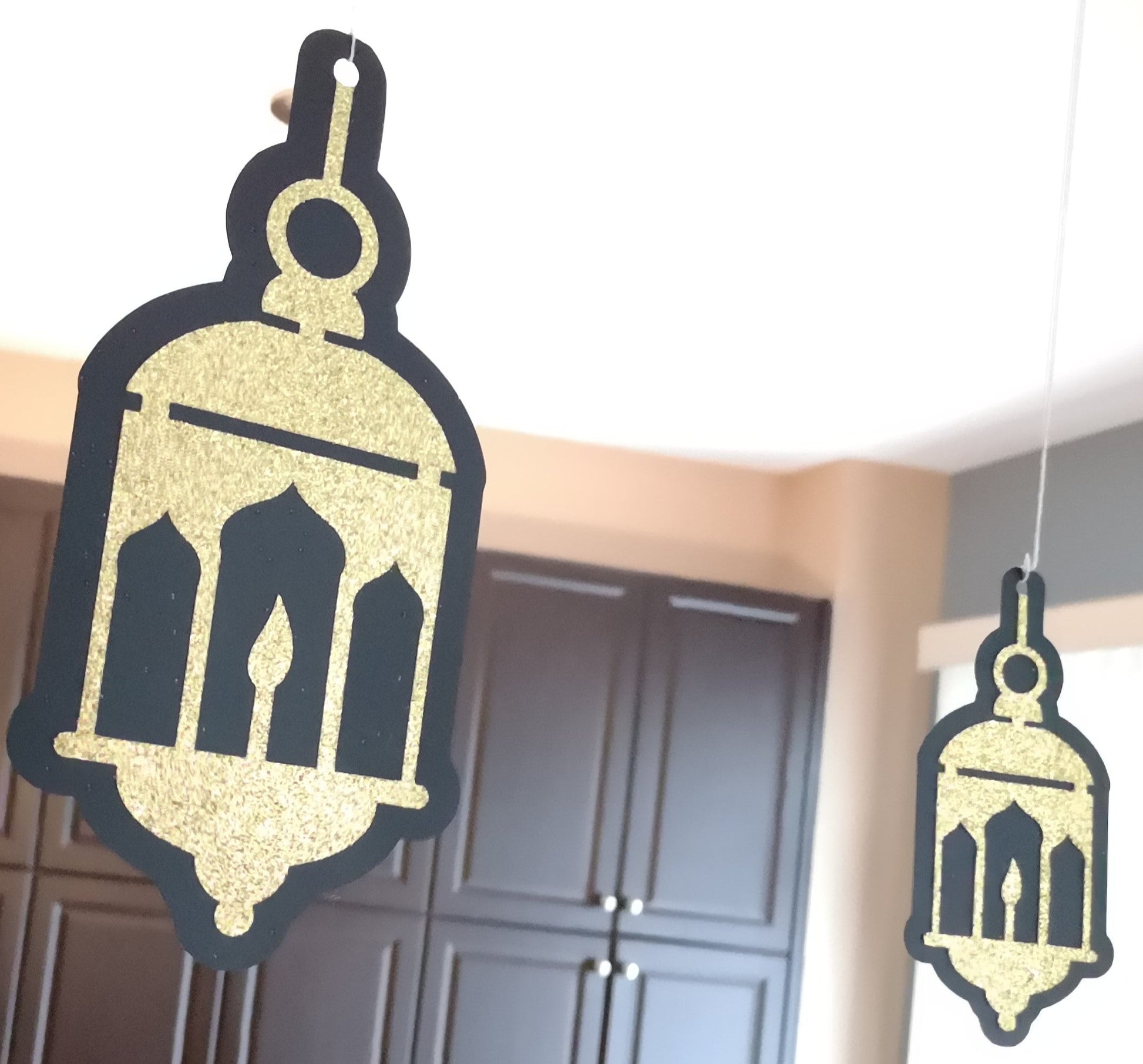 eid hanging lanterns, eid party decorations, eid confetti, eid mubarak decorations