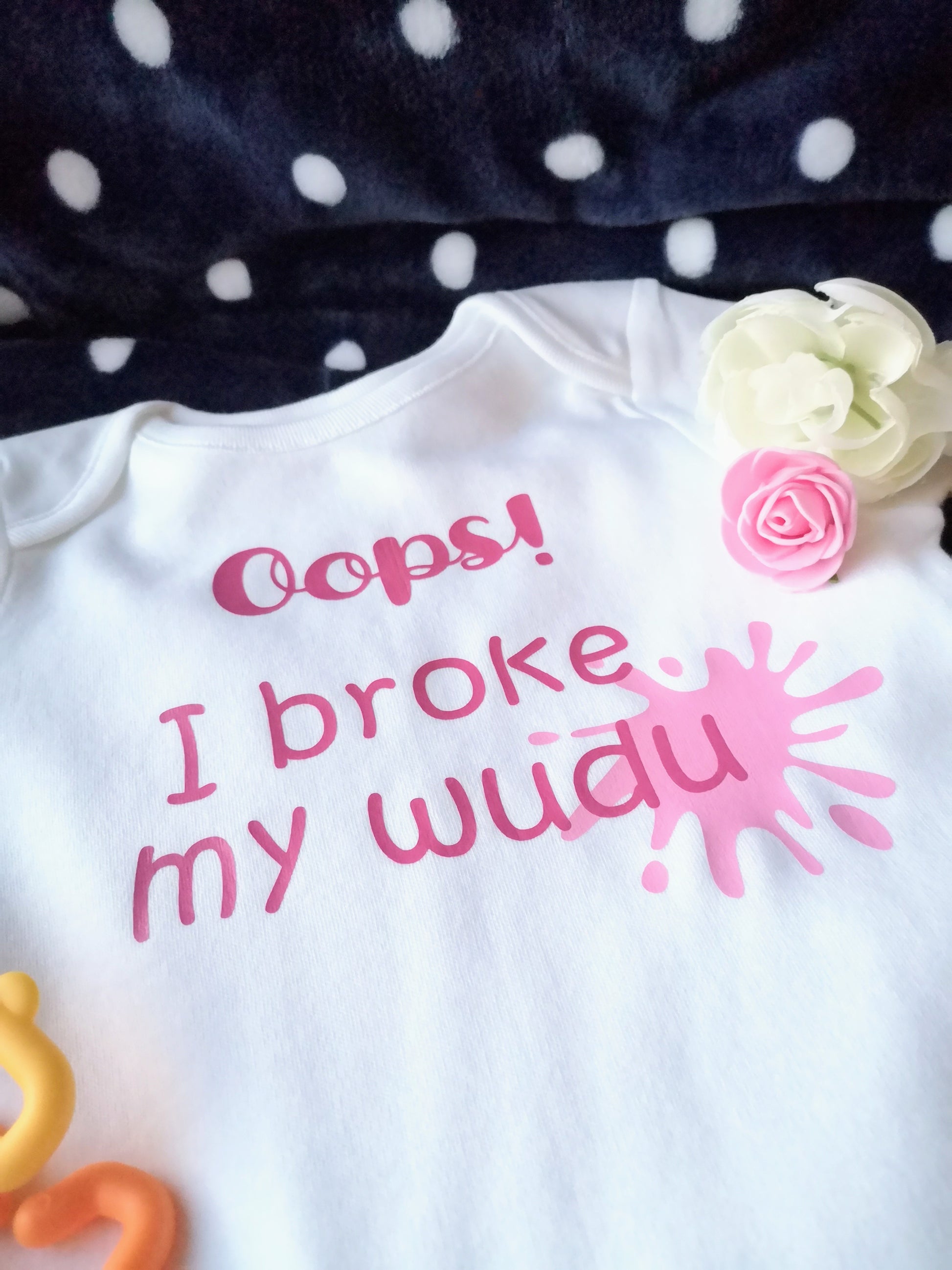 oops i broke my wudu onesie, muslim baby clothing, muslim baby gift, funny islam baby gift