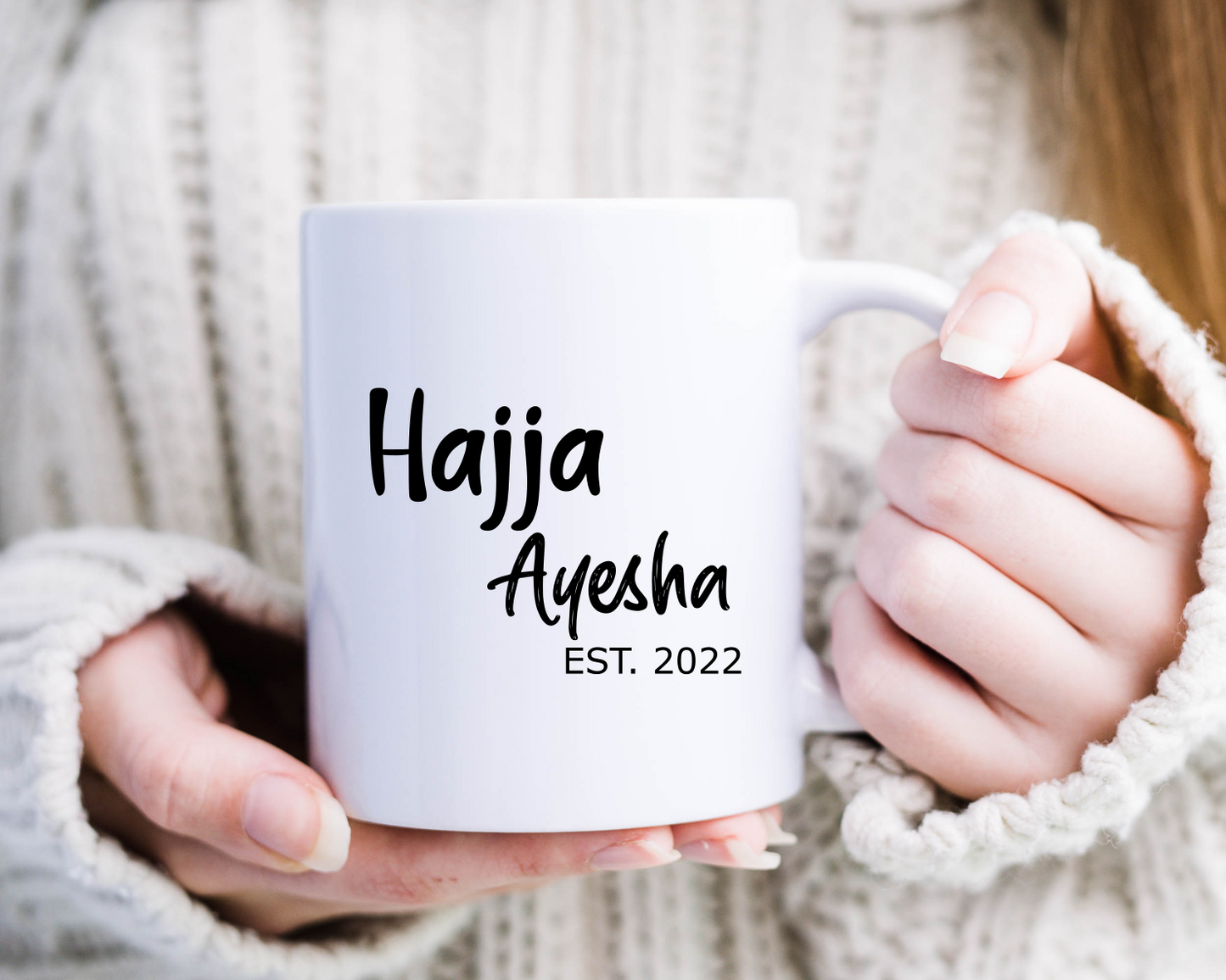 Personalised Hajj couple mug set, custom Hajji mug, custom Hajja mug, Hajj mug gift set, hajj gift set