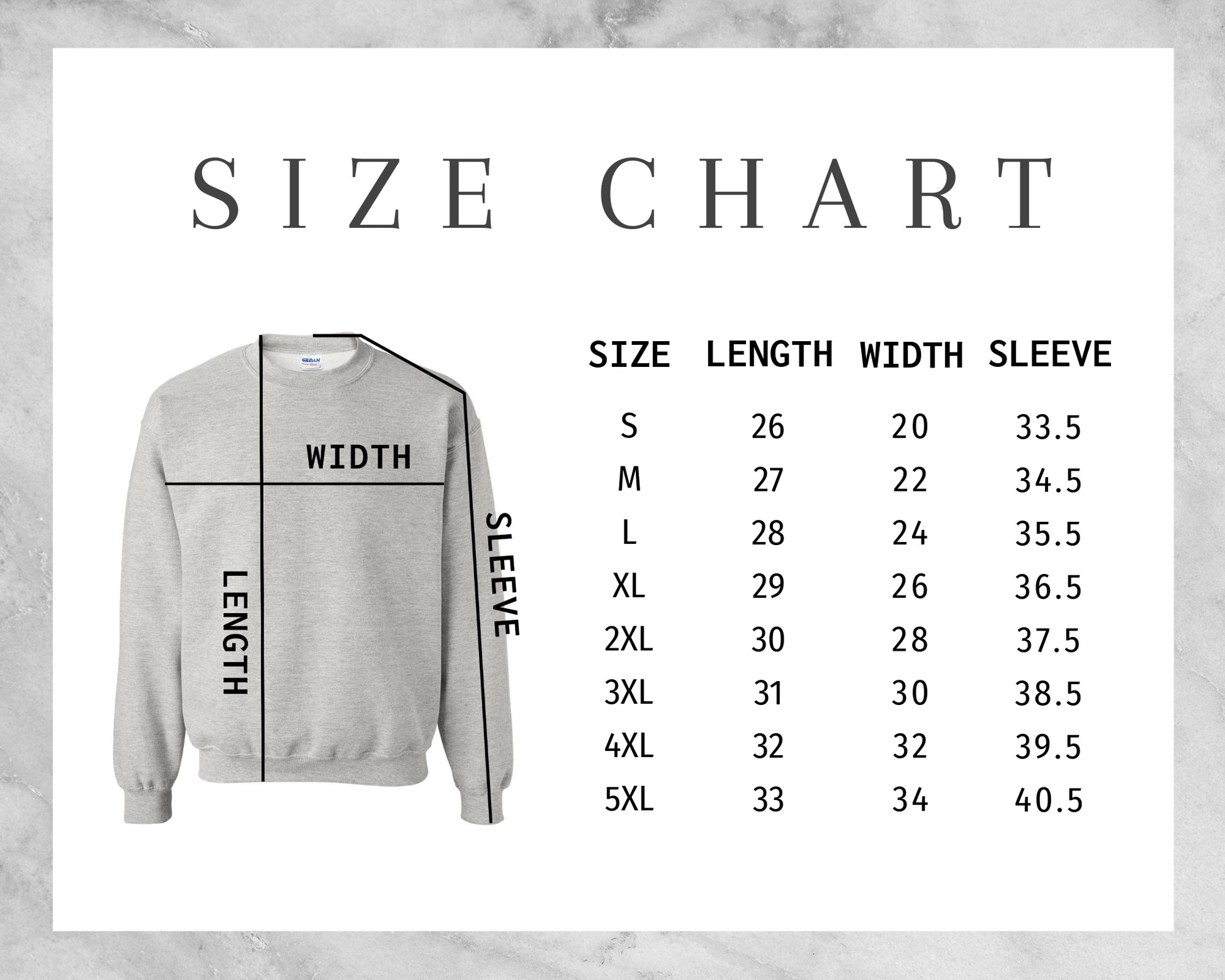 Size Charts - The Islamic Place