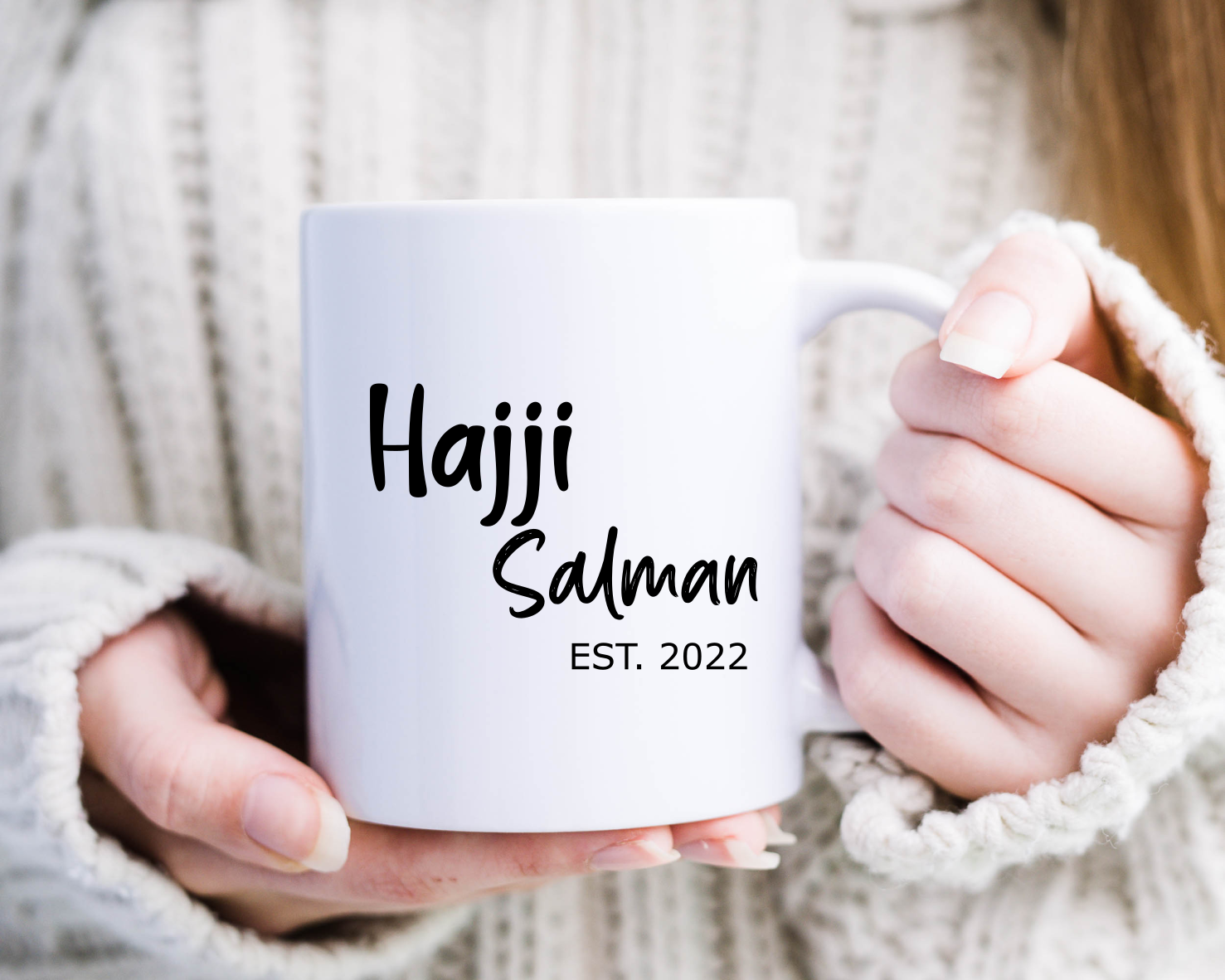 Personalised Hajj couple mug set, custom Hajji mug, custom Hajja mug, Hajj mug gift set, hajj gift set